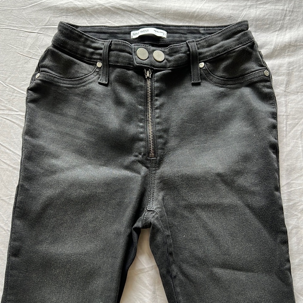 Nine West High Rose Skinny Black Pants 6